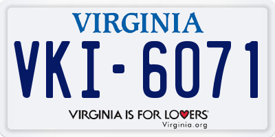 VA license plate VKI6071