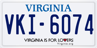 VA license plate VKI6074
