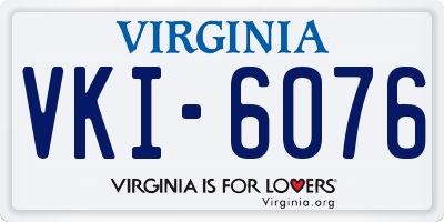 VA license plate VKI6076