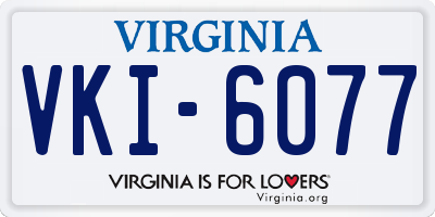 VA license plate VKI6077