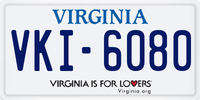 VA license plate VKI6080