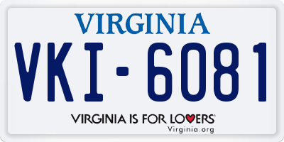 VA license plate VKI6081