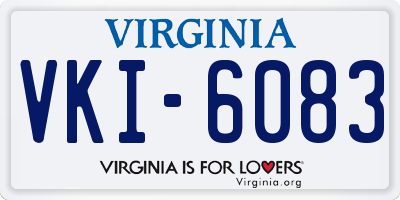 VA license plate VKI6083