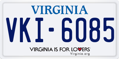 VA license plate VKI6085