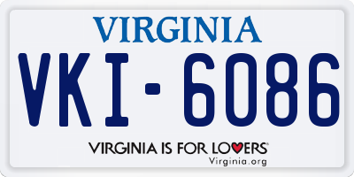 VA license plate VKI6086