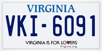 VA license plate VKI6091