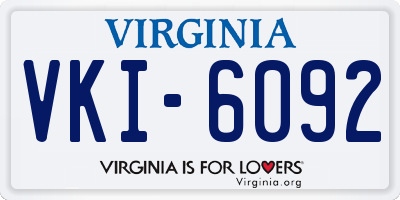 VA license plate VKI6092
