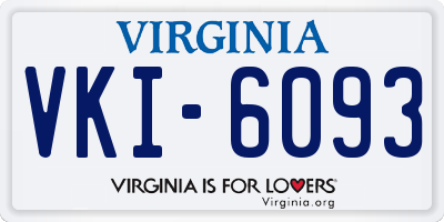 VA license plate VKI6093
