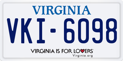 VA license plate VKI6098