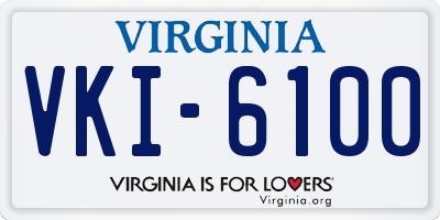 VA license plate VKI6100