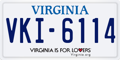 VA license plate VKI6114