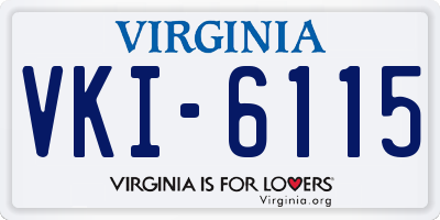 VA license plate VKI6115