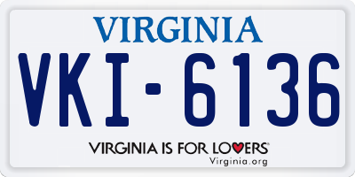 VA license plate VKI6136