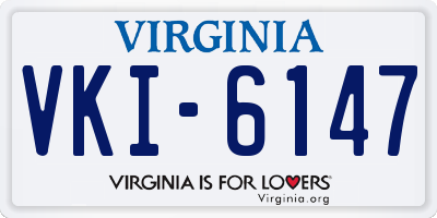 VA license plate VKI6147