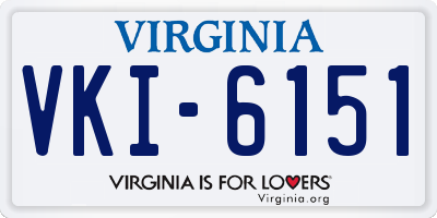 VA license plate VKI6151