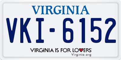 VA license plate VKI6152