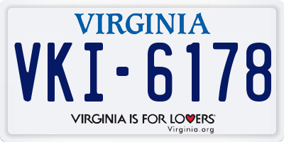 VA license plate VKI6178