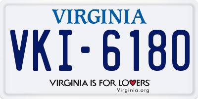 VA license plate VKI6180