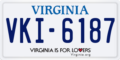 VA license plate VKI6187