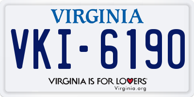 VA license plate VKI6190