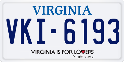 VA license plate VKI6193
