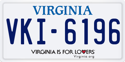 VA license plate VKI6196