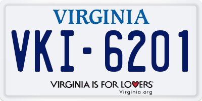 VA license plate VKI6201