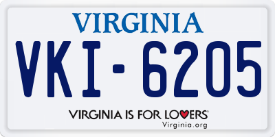 VA license plate VKI6205