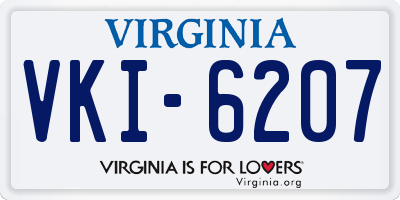VA license plate VKI6207