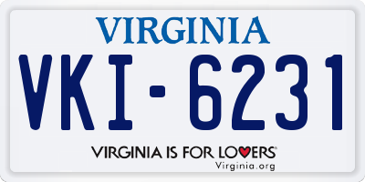 VA license plate VKI6231