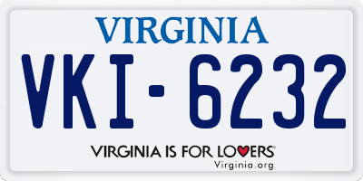 VA license plate VKI6232