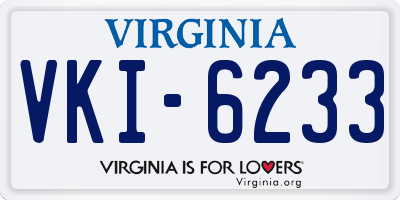 VA license plate VKI6233