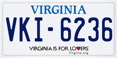 VA license plate VKI6236