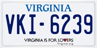 VA license plate VKI6239
