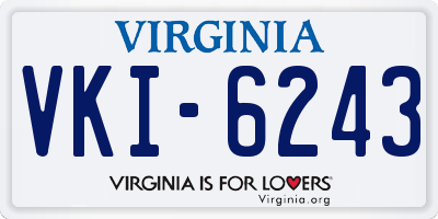 VA license plate VKI6243