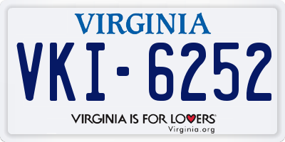 VA license plate VKI6252