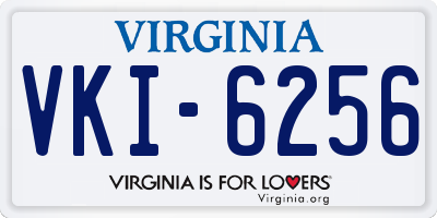 VA license plate VKI6256