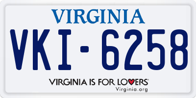 VA license plate VKI6258