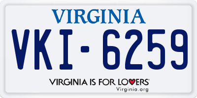 VA license plate VKI6259
