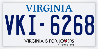 VA license plate VKI6268