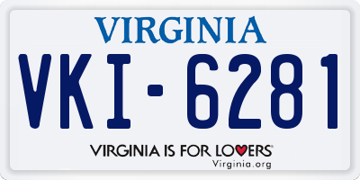 VA license plate VKI6281