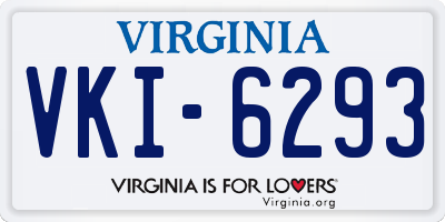 VA license plate VKI6293