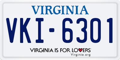 VA license plate VKI6301