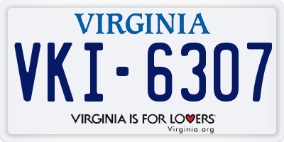 VA license plate VKI6307