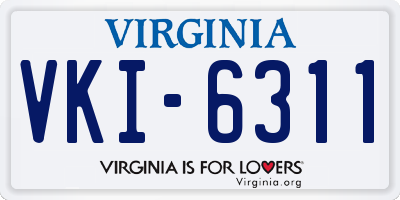 VA license plate VKI6311