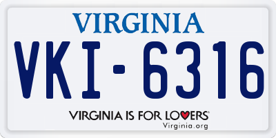 VA license plate VKI6316