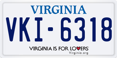 VA license plate VKI6318