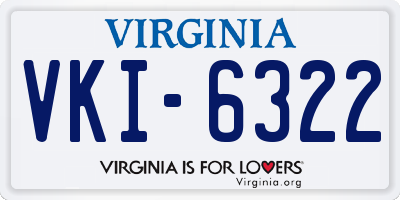 VA license plate VKI6322