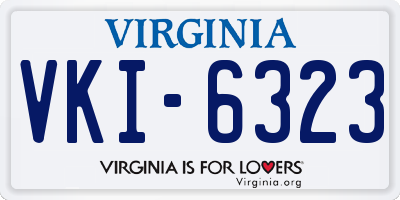 VA license plate VKI6323