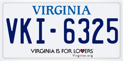 VA license plate VKI6325